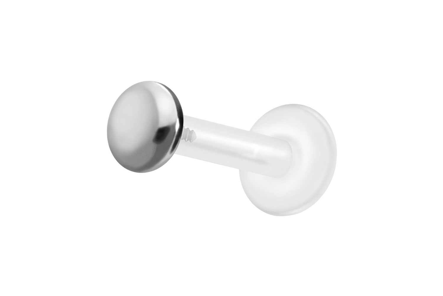 PTFE Labret Piercing mit Innengewinde + Titan-Aufsatz FLACH